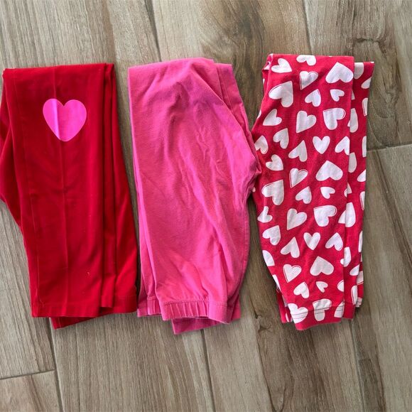 Gymboree Other - Bundle of Girls Leggings Size L Multicolor Heart Print Valentine's Day